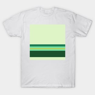 A fantastic unity of Salem, Seafoam Blue, Very Light Green, Cal Poly Pomona Green and Light Olive stripes. T-Shirt